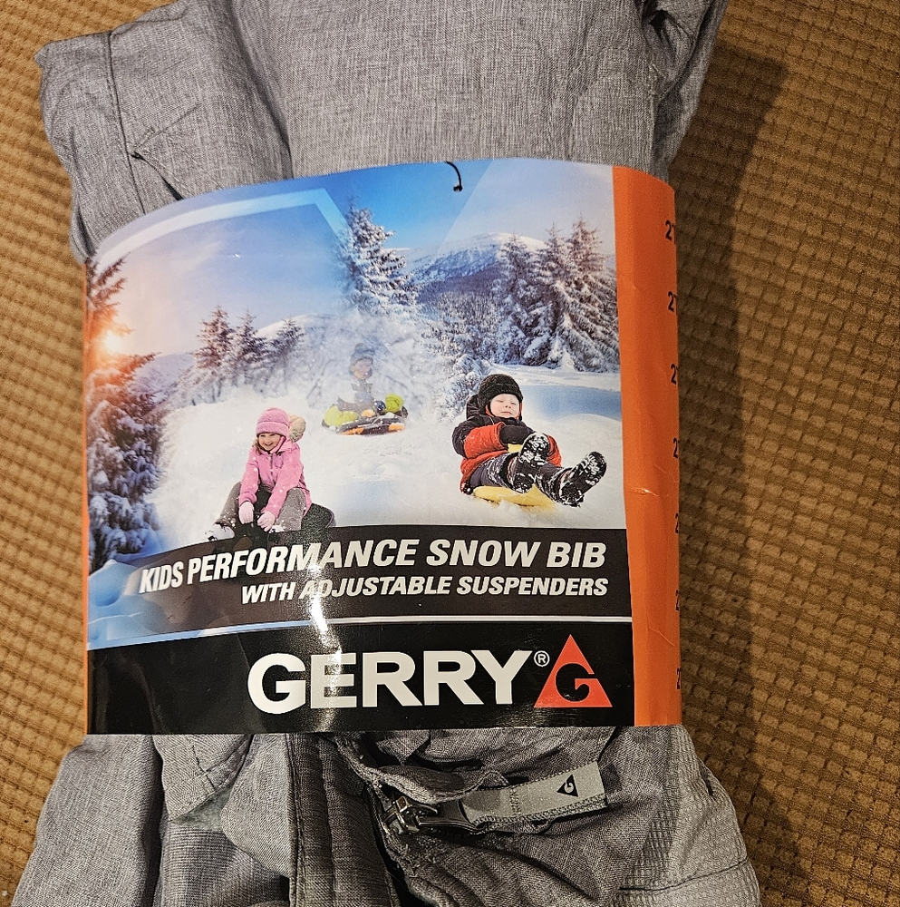 Gerry Kids Gray Snow Bib with Adjustable Suspenders